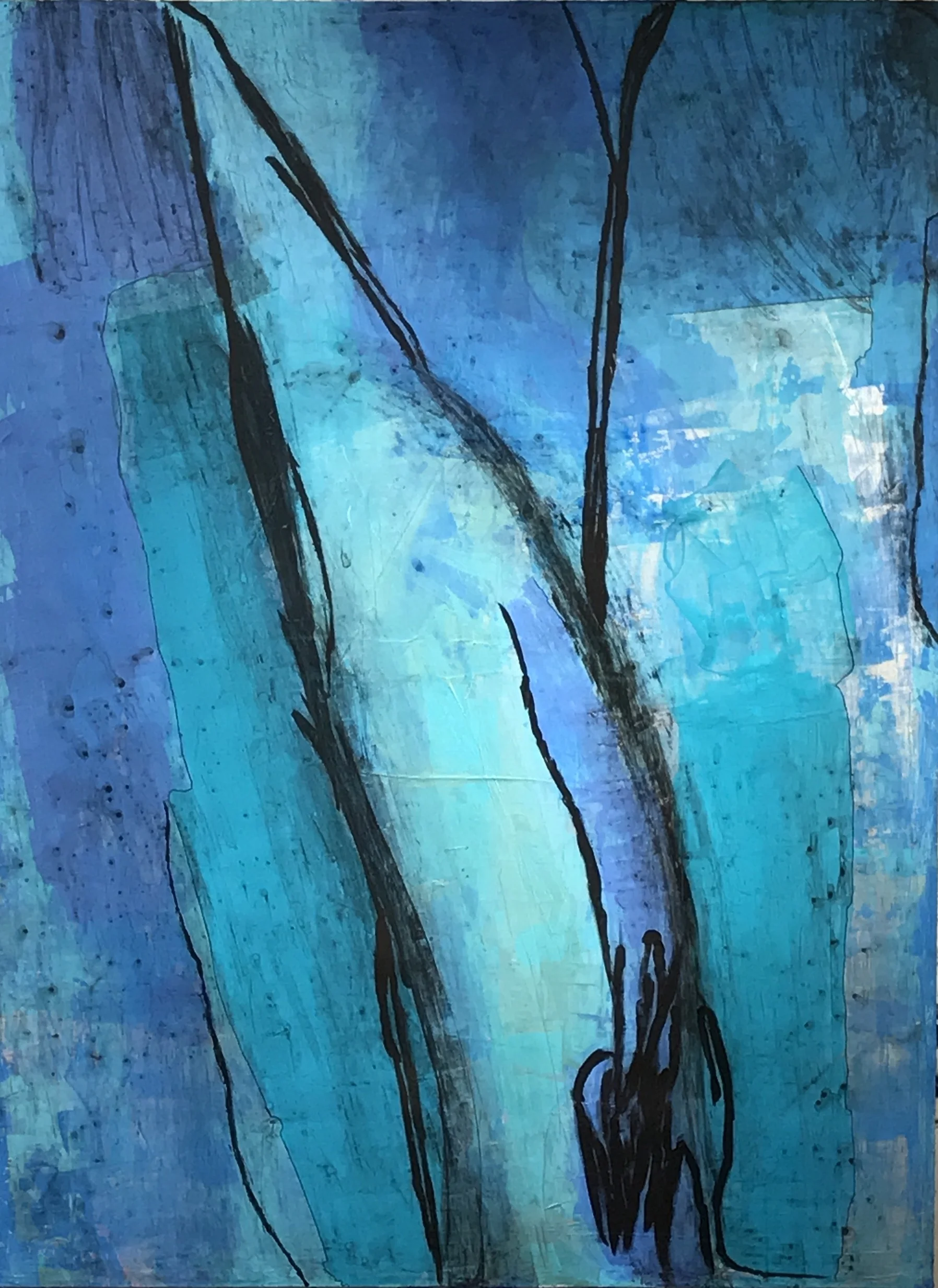 Untitled Abstract #13 Acrylic, Ink, Charcoal on Canvas 48"H x 36"W