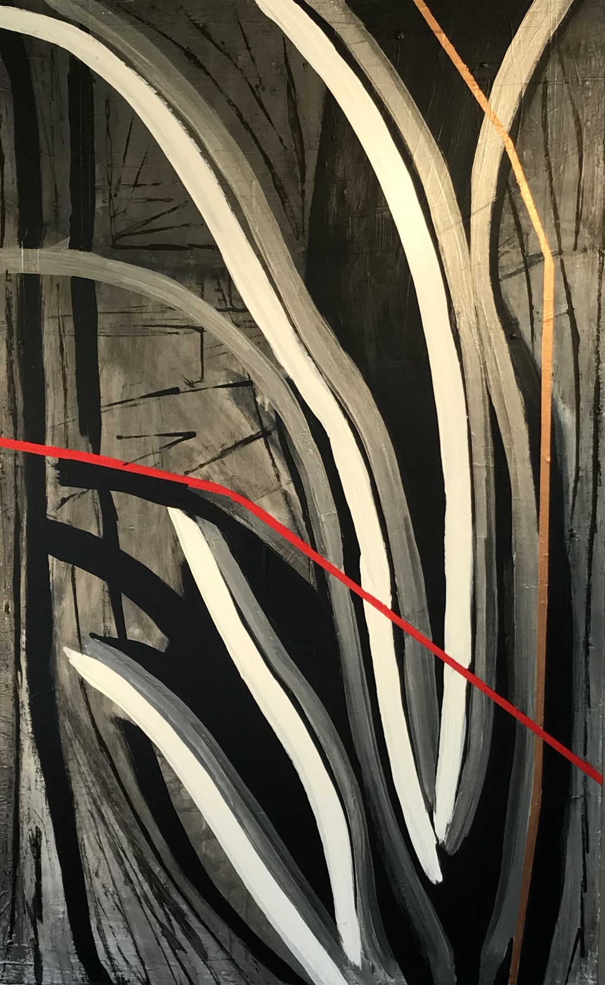 Untitled Abstract #15, Acrylic on Canvas, 48"H x 30"W