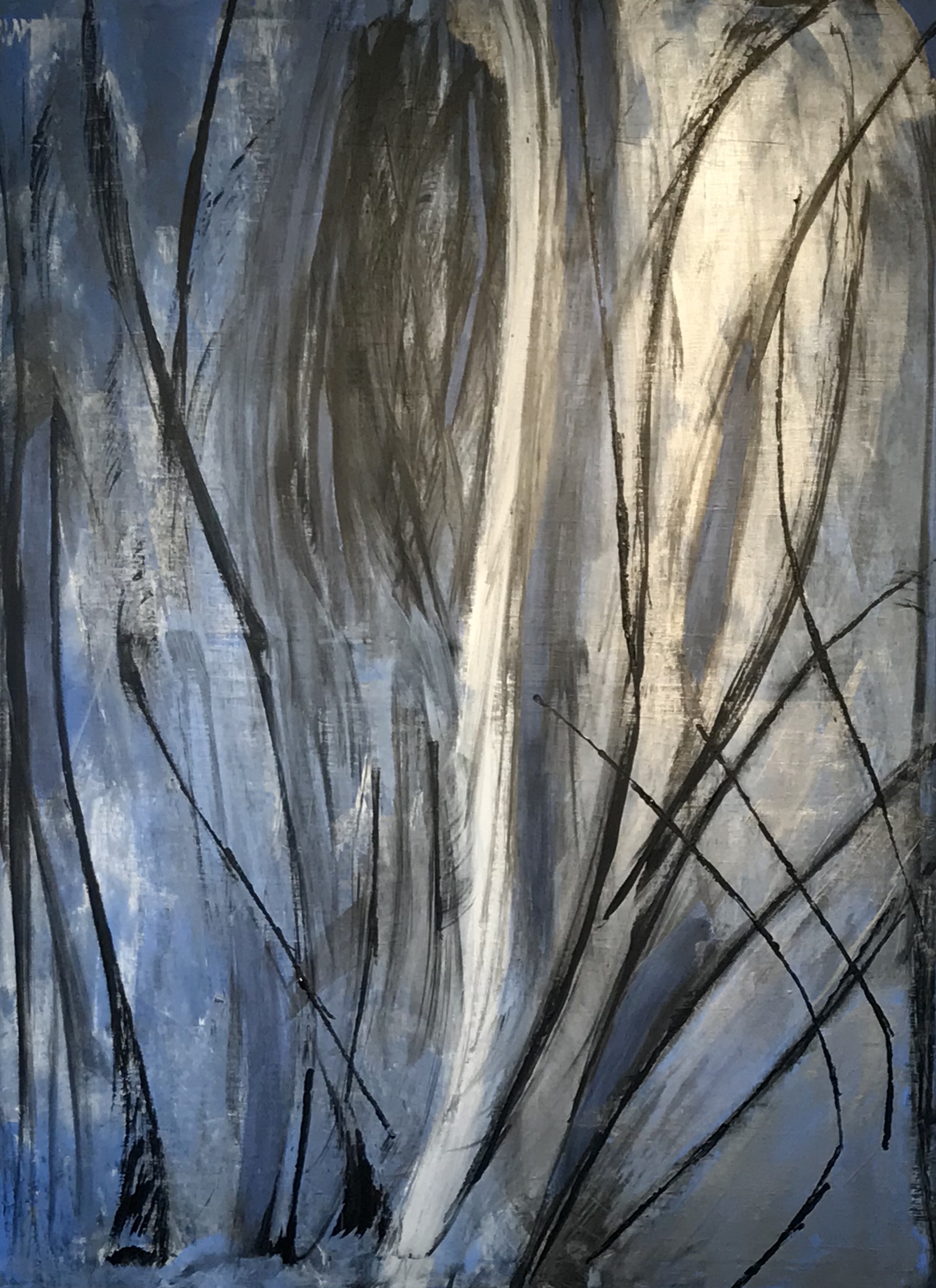 Untitled Abstract #16 Acrylic, Ink, Charcoal on Canvas 48"H x 36"W