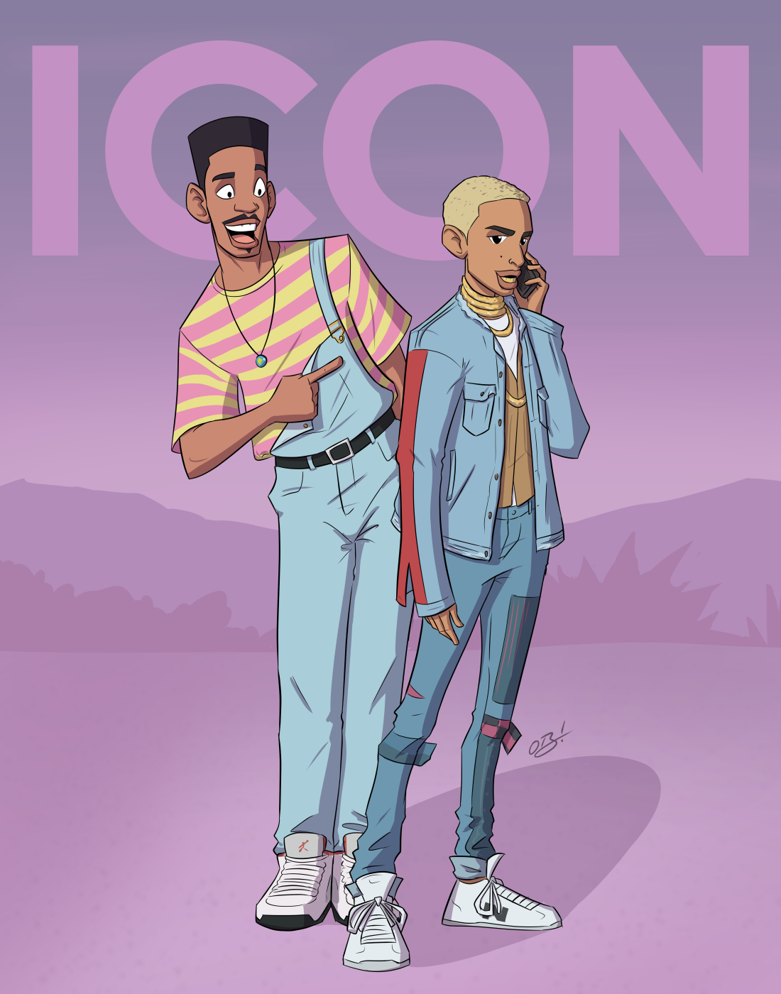 Will Smith and his son Jaden Smith. (Art by Obi Arisukwu)