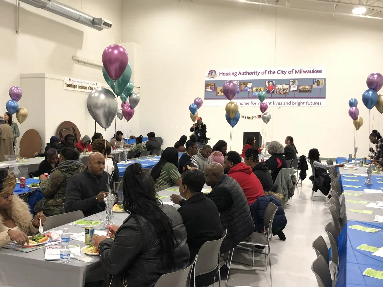 Community members began to fill the HACM’S Community Services Building around 6 p.m. (Picture by Nyesha Stone)