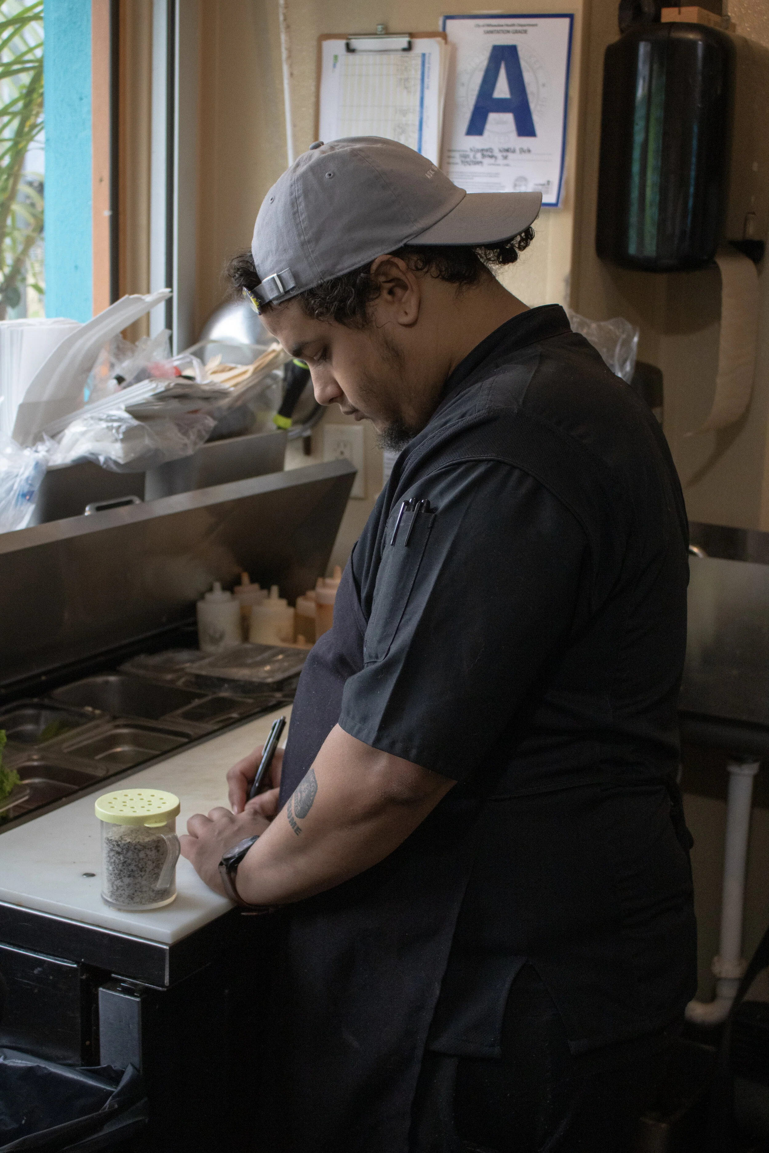 Executive Chef Christian Röeming in the Nomad Burger Shack kitchen. (Picture by Malachi Lyonsdove)