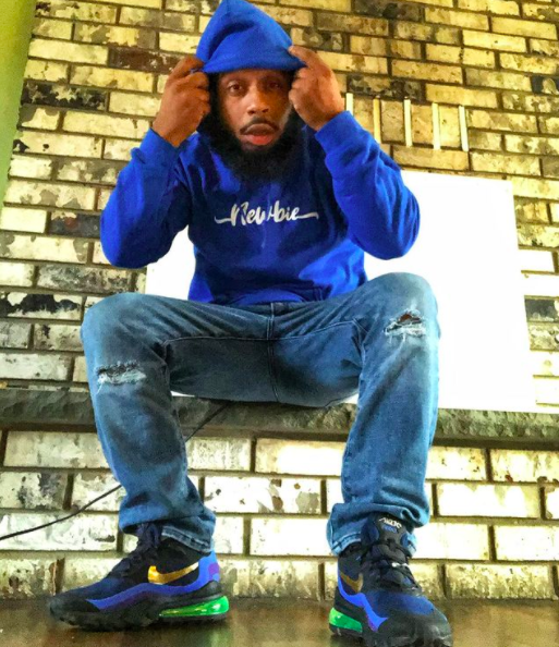 Bizal McLoud tests out a new hoodie design.  (Picture by Newbie Lifestyle)