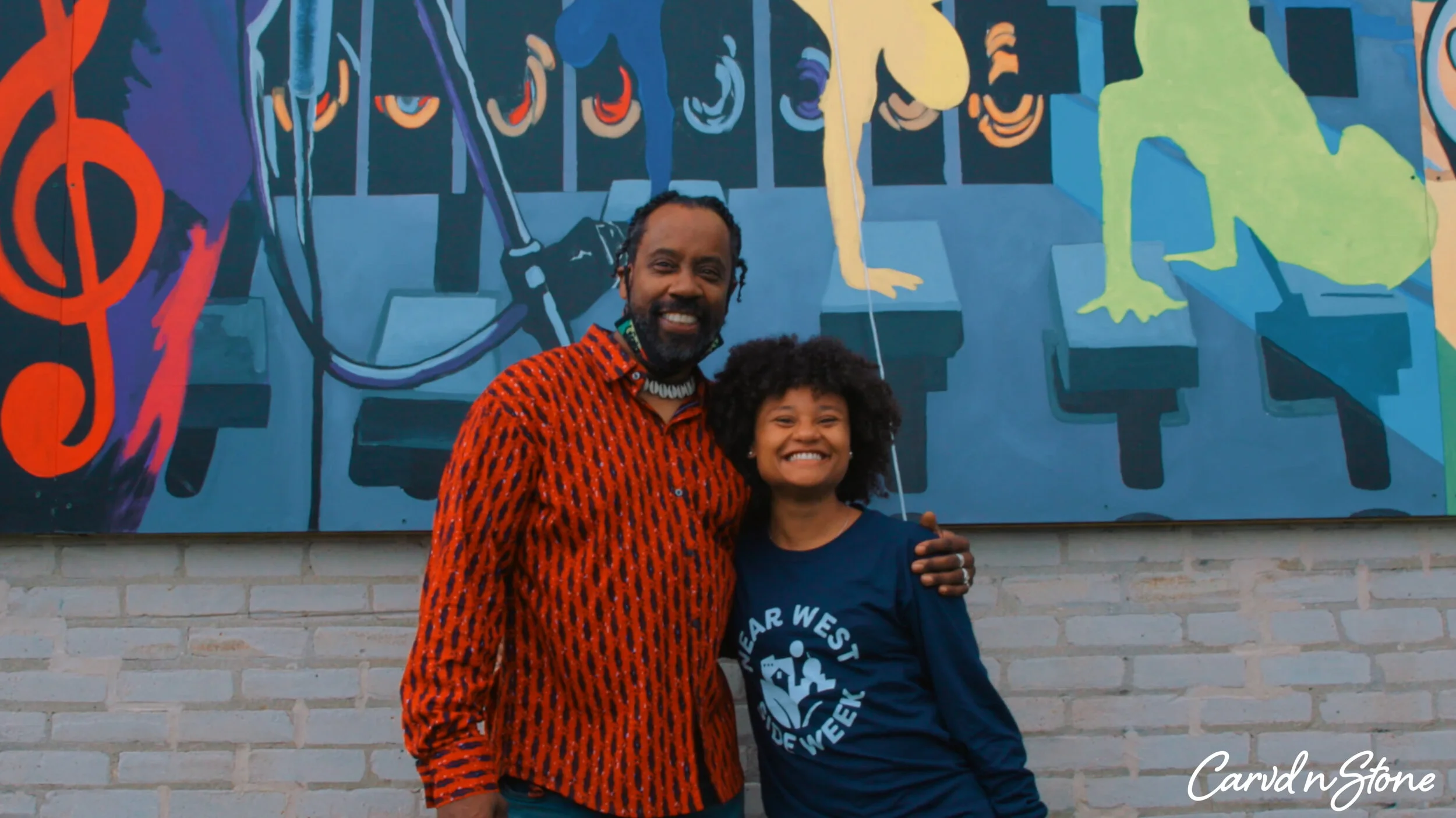 Muralist Brad Anthony Bernard (L) and CNS Founder Nyesha Stone (R). (Picture by Samer Ghani)