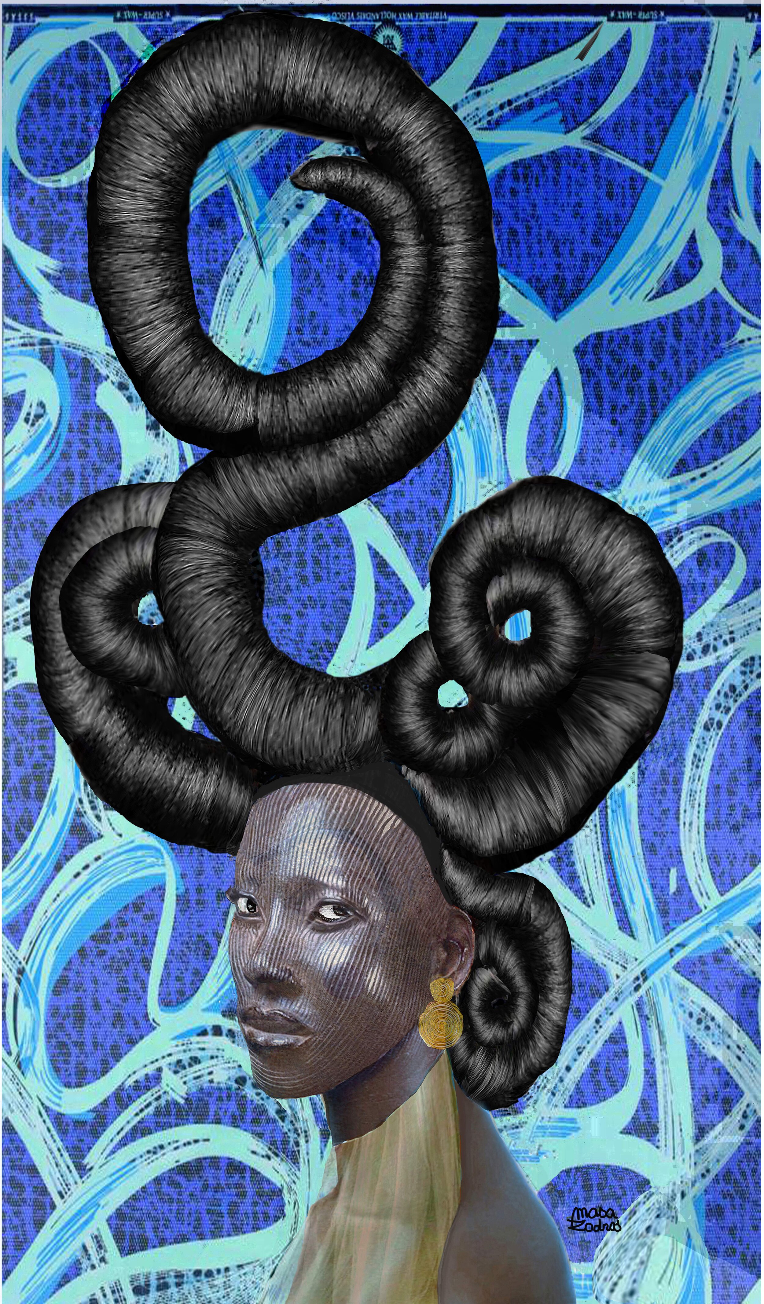 Masa Zodros |Femme Totem Blue, 2018 | Unique digital photograph. (Picture provided by KSU Museum)