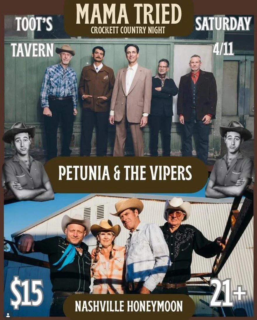 Petunia &amp; The Vipers + Nashville Honeymoon at Toot's Tavern, Crockett 