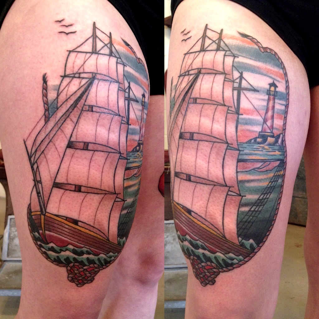 tall ship tattoo