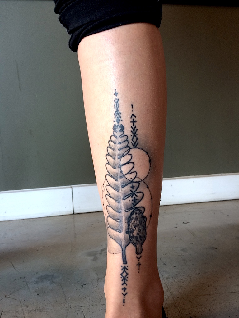 fern and mushroom tattoo