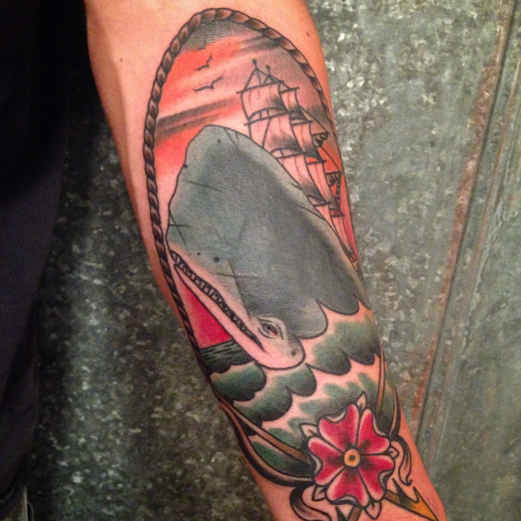 Traditional whale tattoo