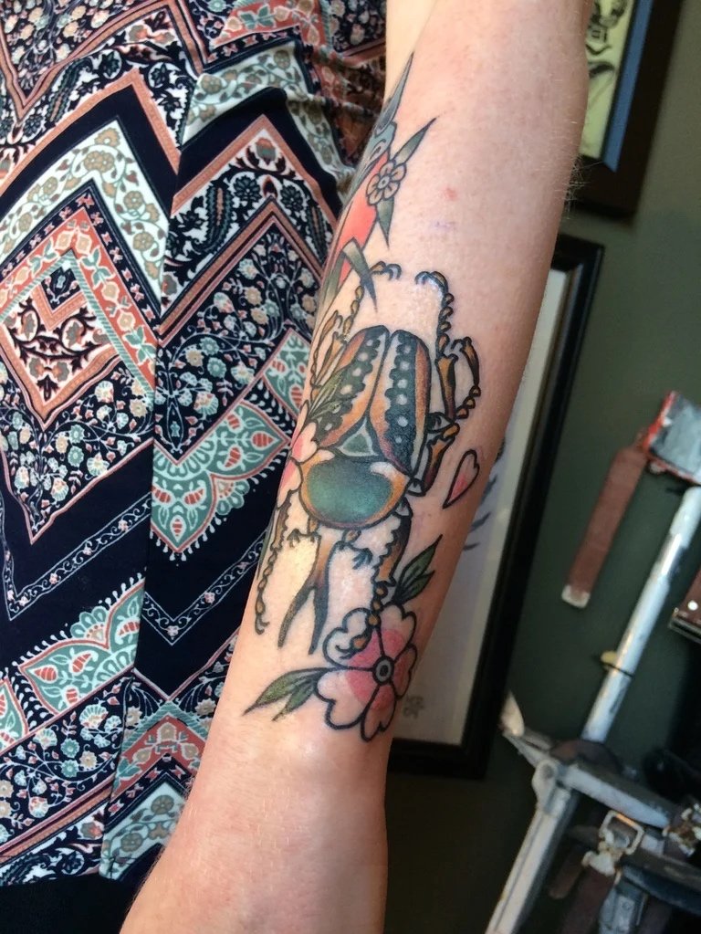 Traditional arm tattoo