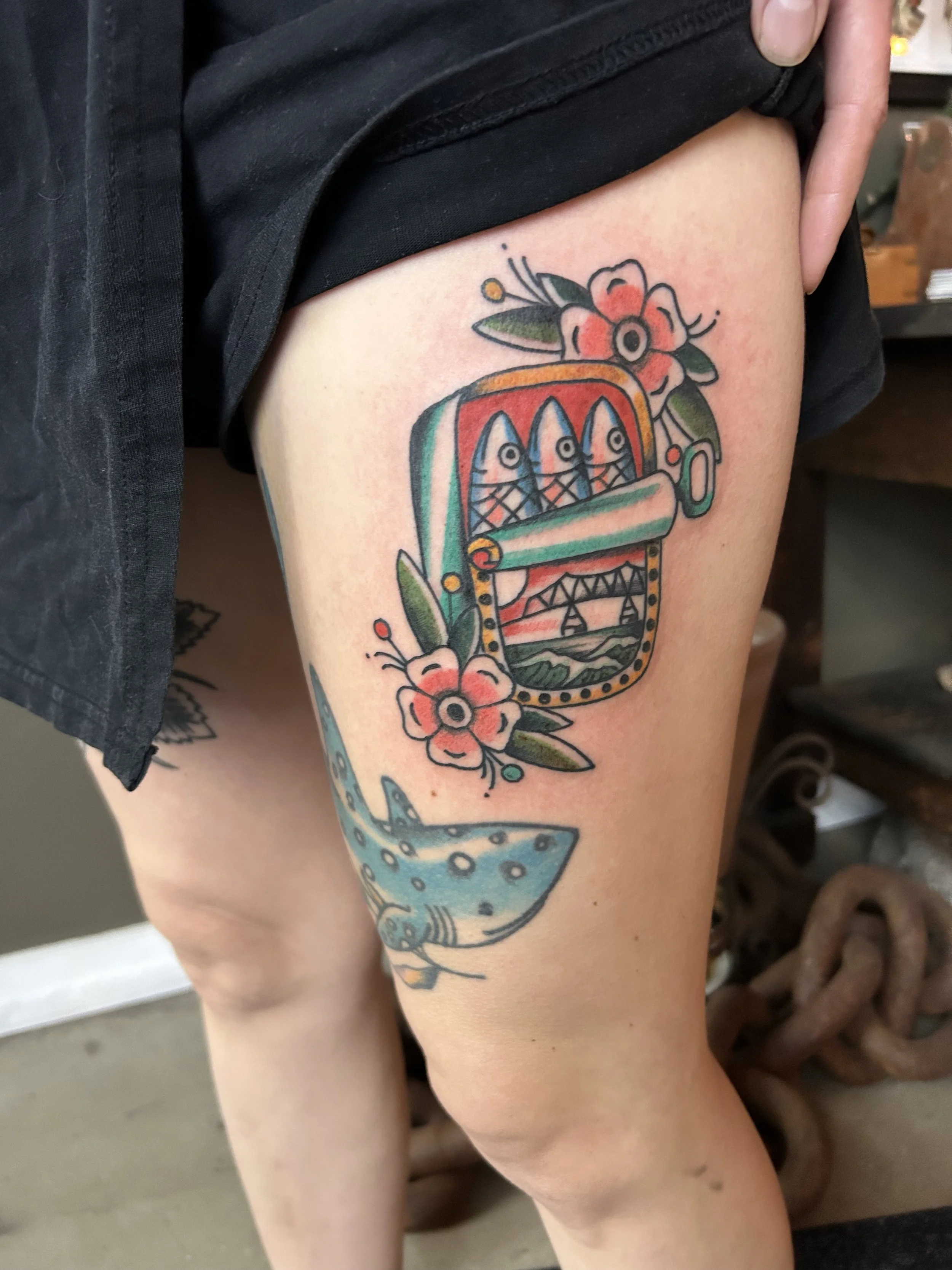 traditional thigh tattoo