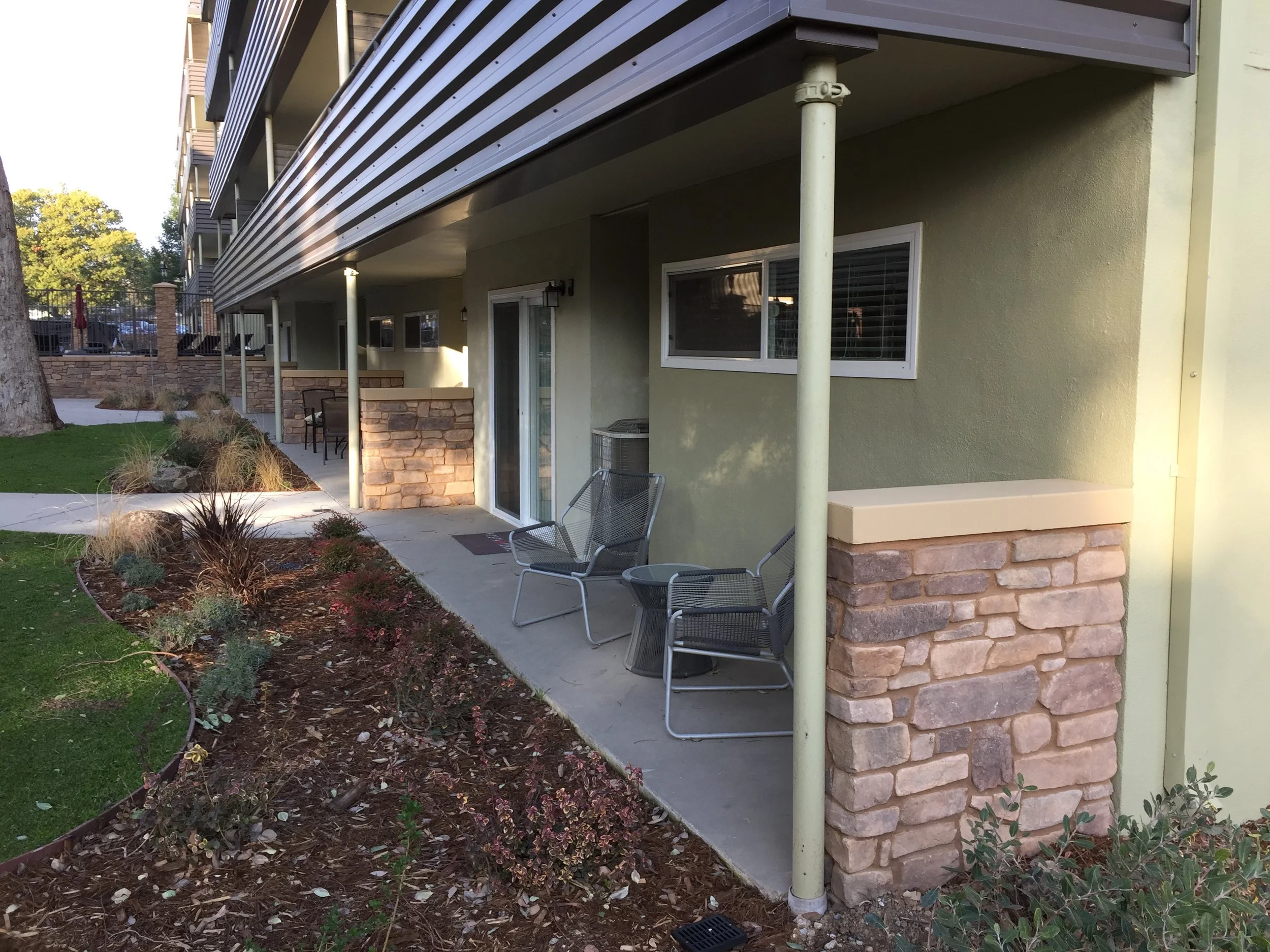 We installed the dividers in between the units for privacy