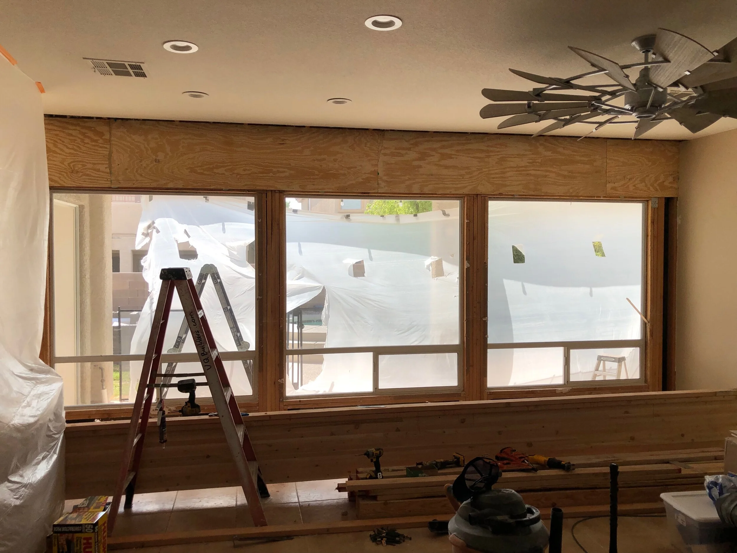 Taking out three windows