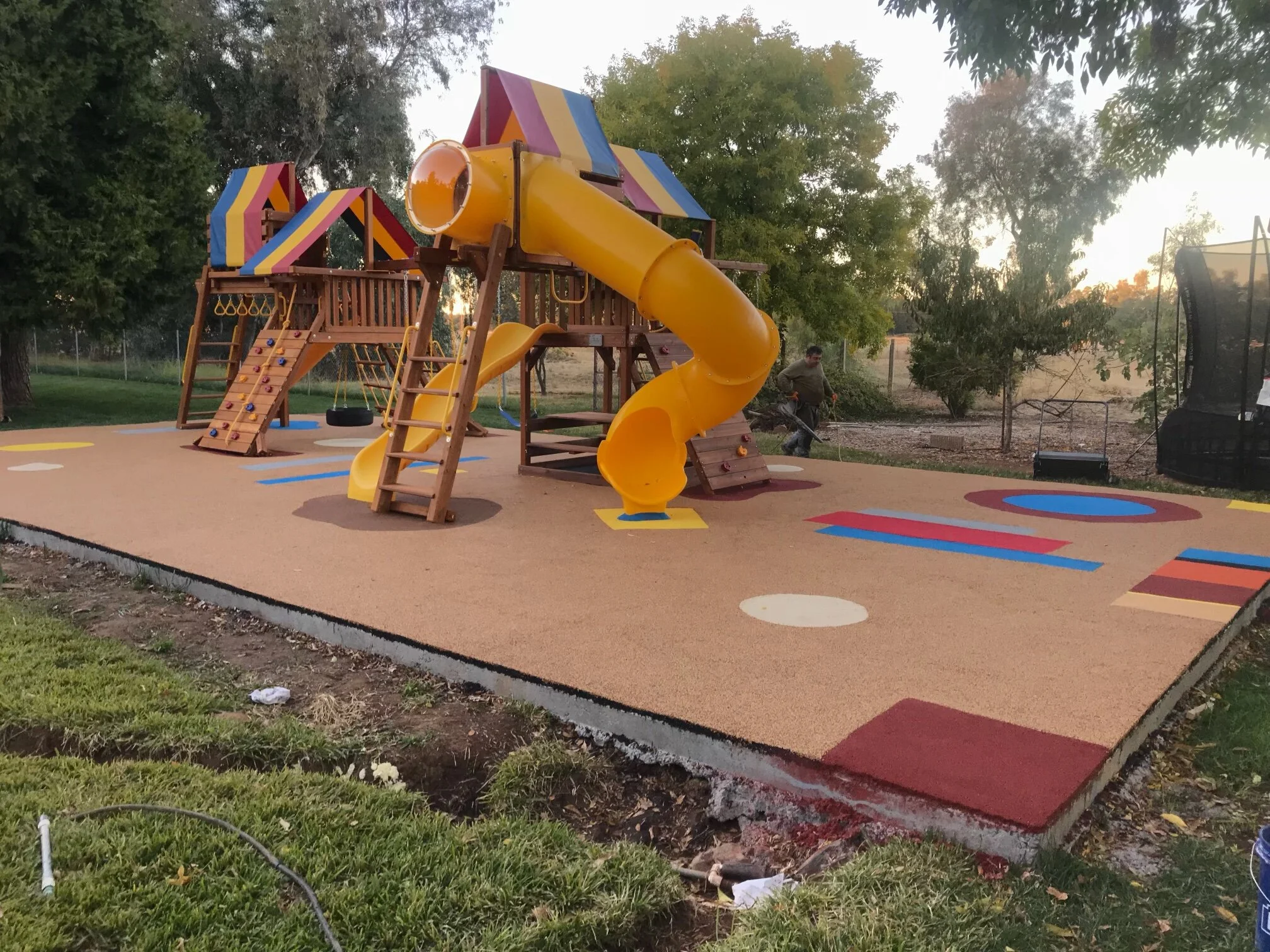 Playground pads installed