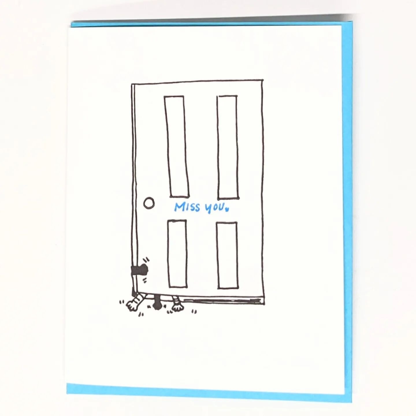 NEW CARD: Miss you. #cathandsunderthedoor