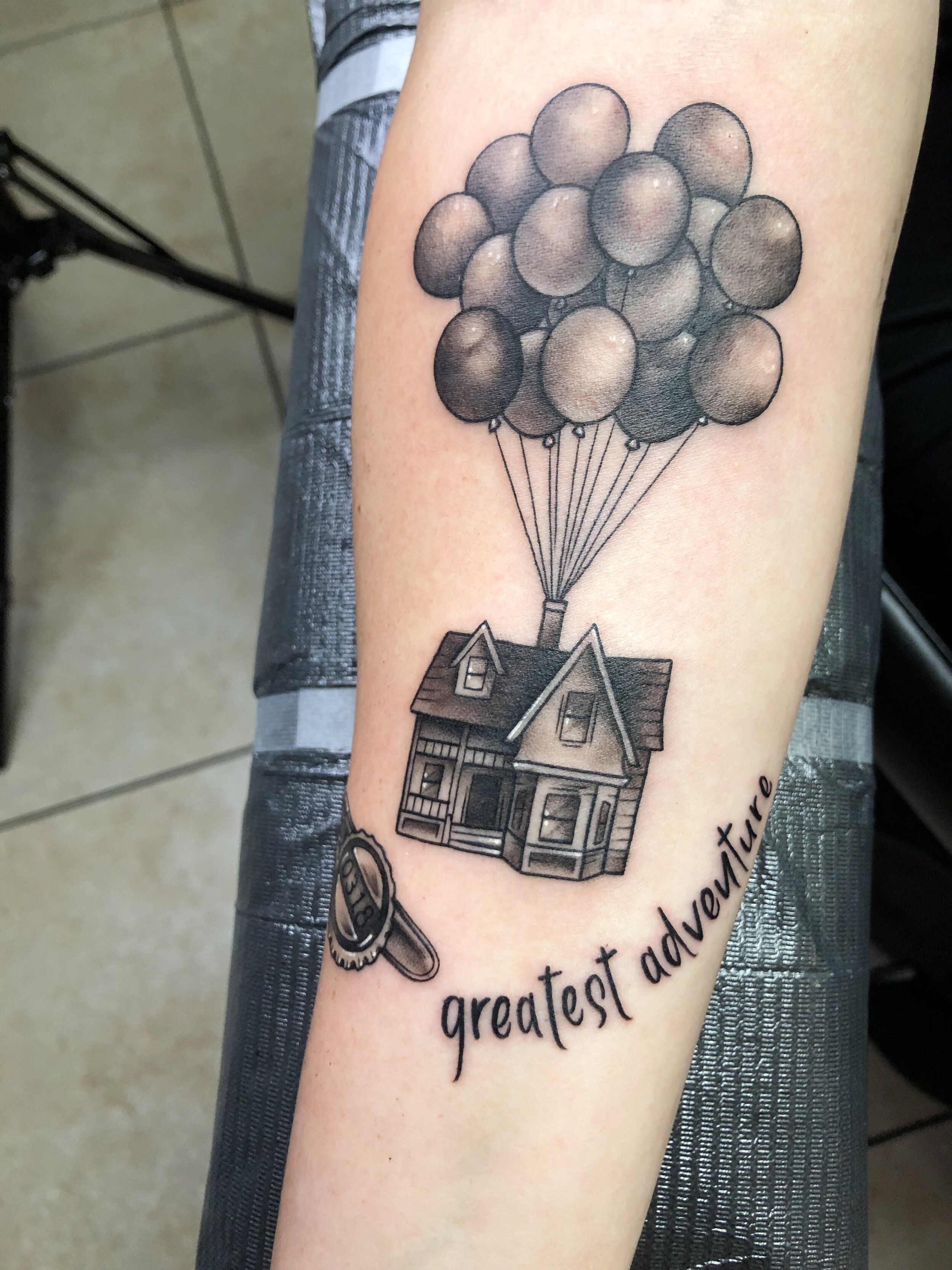 Scotty Sire on Instagram got a new tattoo it was really hard to get a  photo from a flattering angle the stay up in the balloons is a play on the  movie