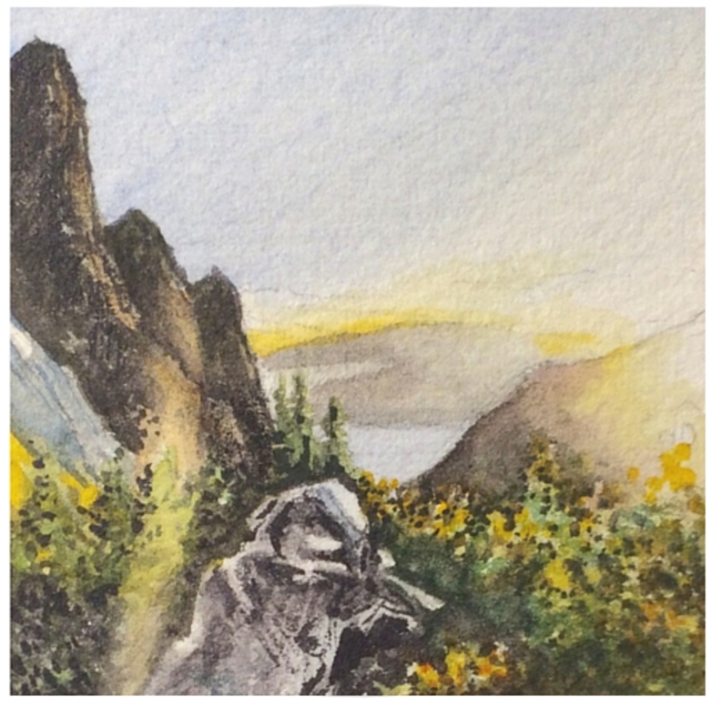 January 4, 2016 watercolour on Arches Aquarelle 140 lb paper two inches x two inches SOLD
