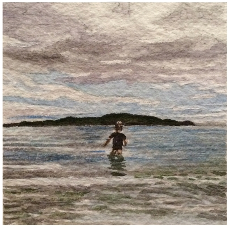 January 15, 2016 watercolour on Arches Aquarelle 140 lb paper two inches x two inches SOLD