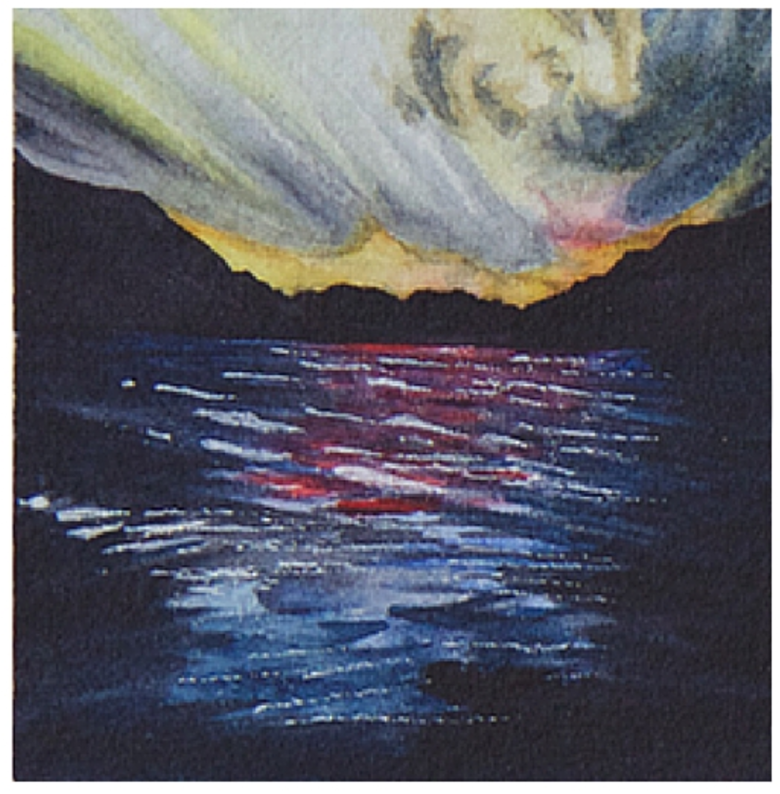 January 26, 2016 watercolour on Arches Aquarelle 140 lb paper two inches x two inches SOLD