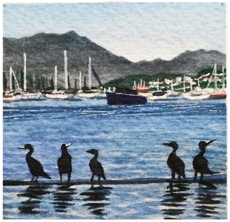 February 16, 2016 watercolour on Arches Aquarelle 140 lb paper two inches x two inches SOLD