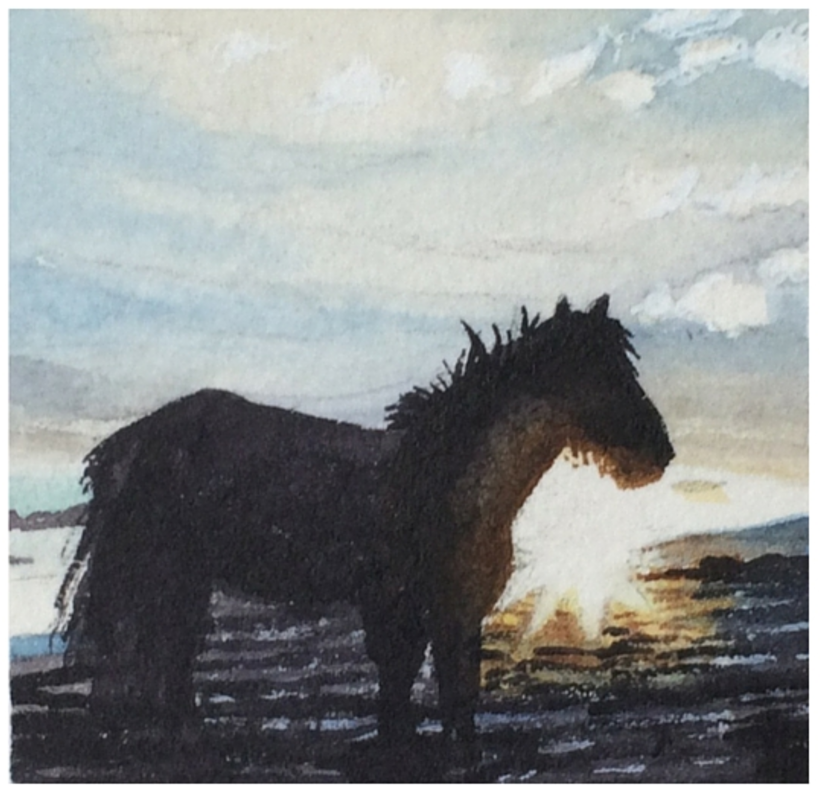 February 27, 2016 watercolour on Arches Aquarelle 140 lb paper two inches x two inches SOLD
