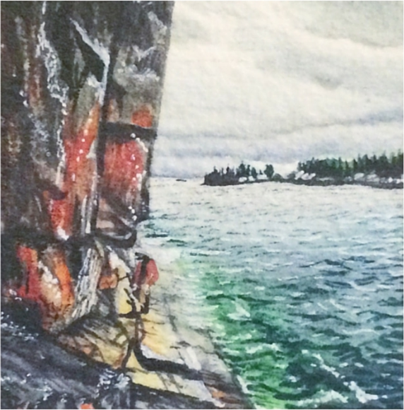 March 10, 2016 watercolour on Arches Aquarelle 140 lb paper two inches x two inches SOLD
