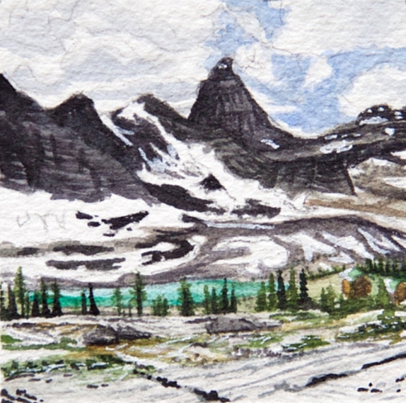 March 11, 2016 watercolour on Arches Aquarelle 140 lb paper two inches x two inches SOLD
