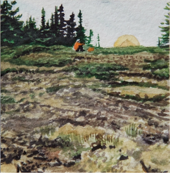 March 12, 2016 watercolour on Arches Aquarelle 140 lb paper two inches x two inches SOLD