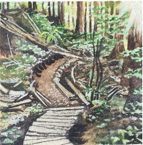 March 15, 2016 watercolour on Arches Aquarelle 140 lb paper two inches x two inches SOLD