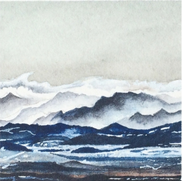 March 25, 2016 watercolour on Arches Aquarelle 140 lb paper two inches x two inches SOLD