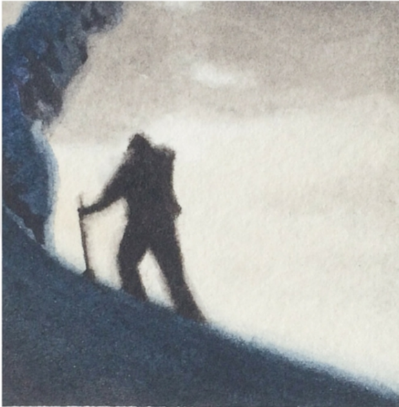 April 1, 2016 watercolour on Arches Aquarelle 140 lb paper two inches x two inches SOLD