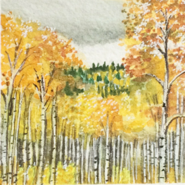 April 7, 2016 watercolour on Arches Aquarelle 140 lb paper two inches x two inches SOLD