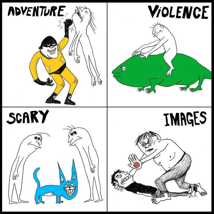 Rubber Band Gun- Adventure Violence, Scary Images