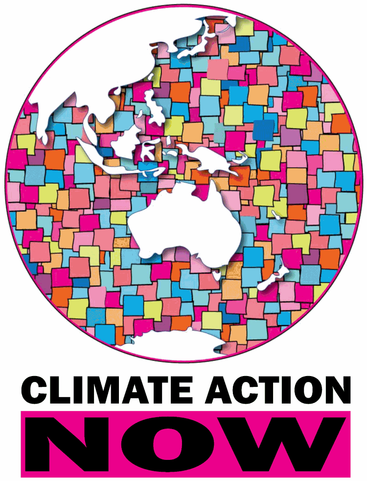 Sticky notes with climate action pledges