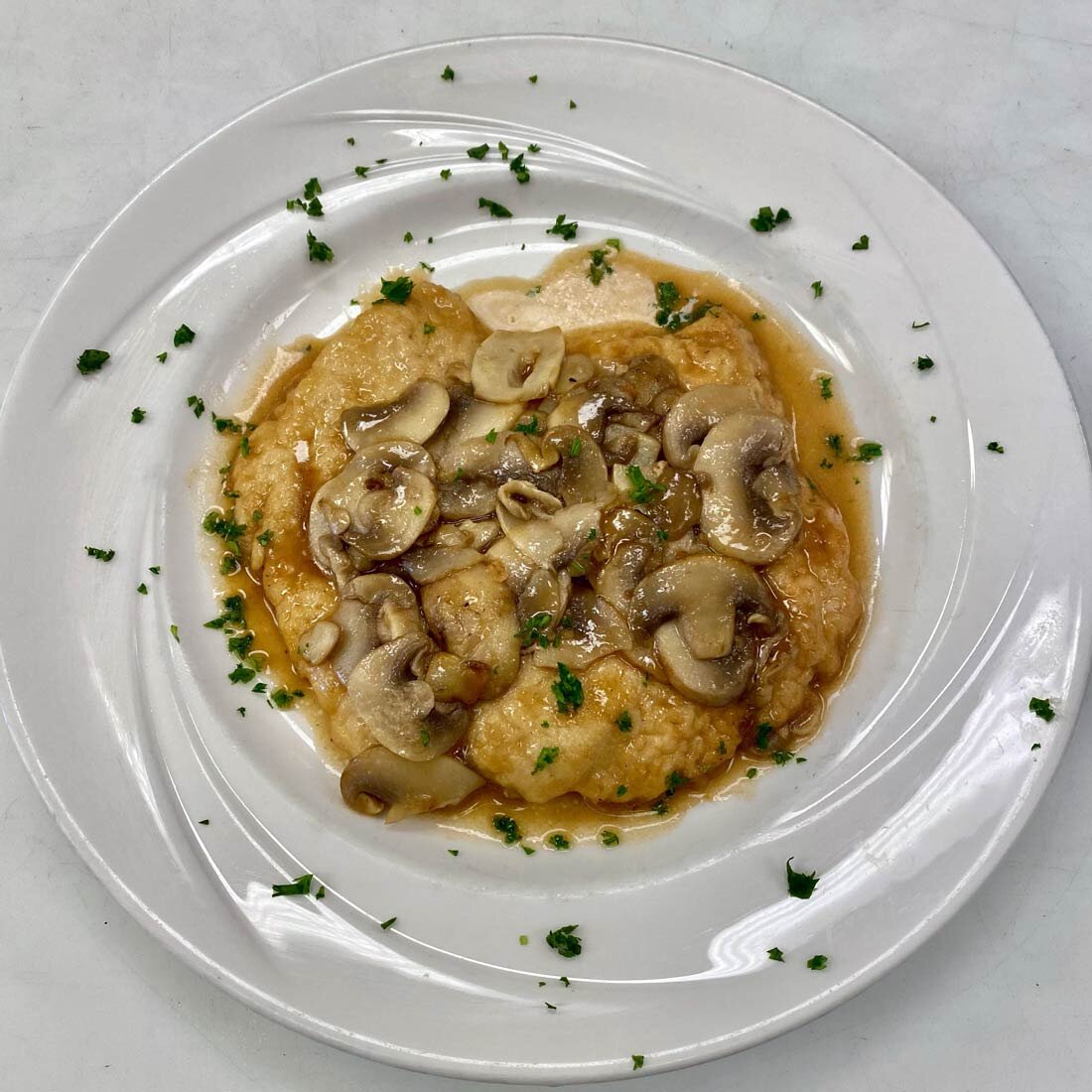 Chicken Marsala - $15 per piece, 5 pieces minimum.