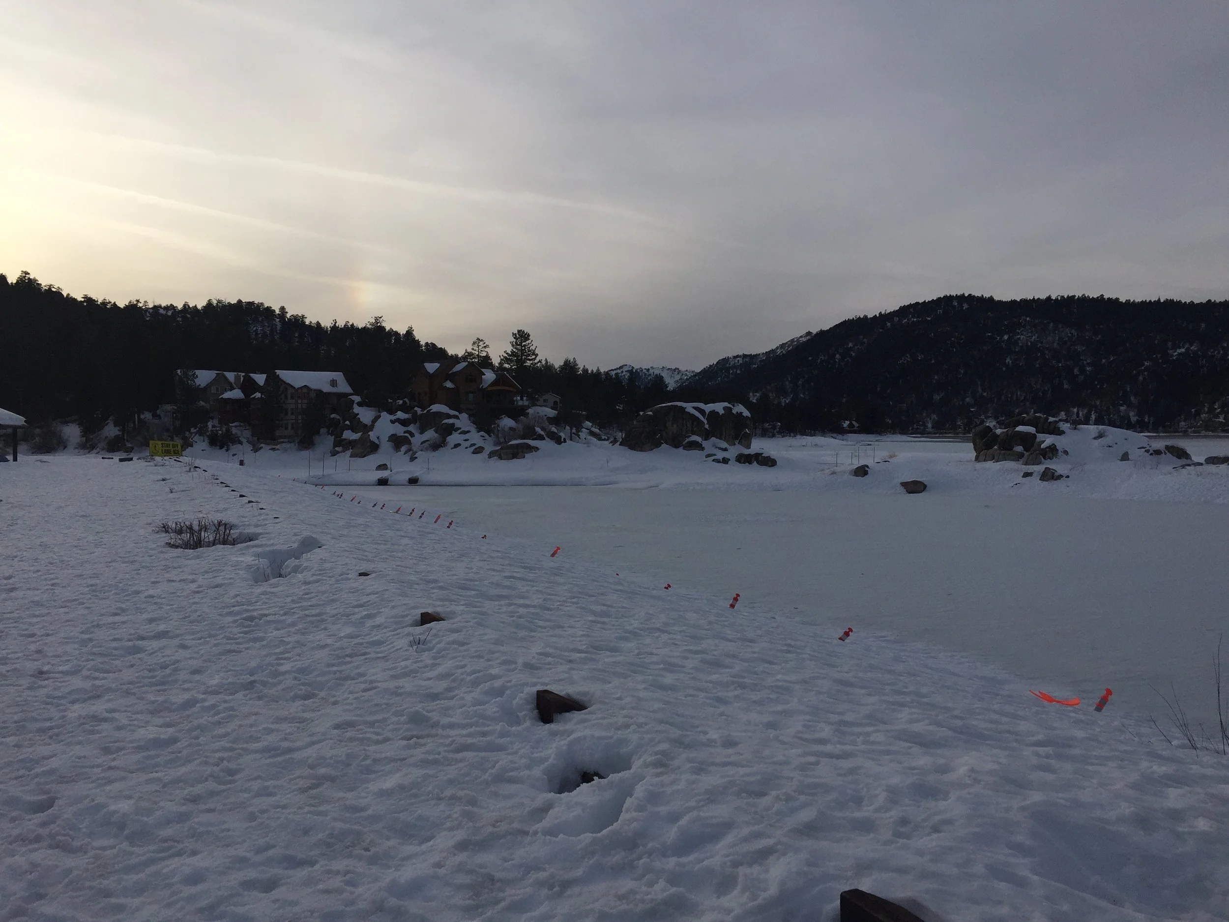 Big Bear Lake, frozen over and as beautiful as ever.