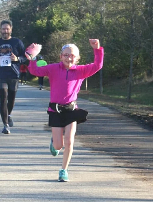 Nine miles+ in and she was still smiling!