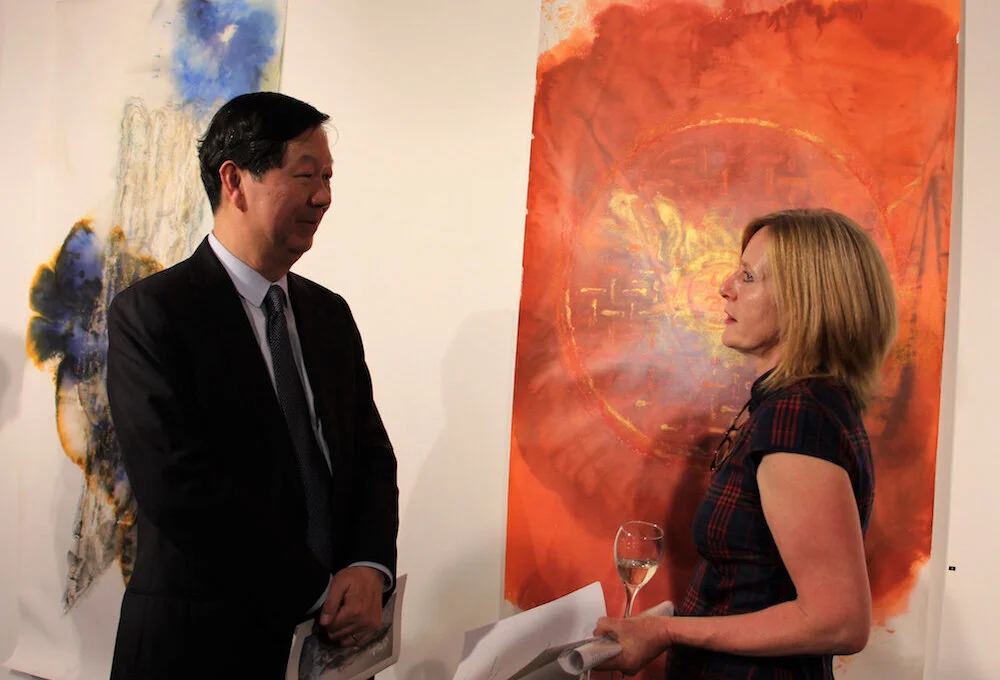 Taiwan Ambassador Elliott Charng with Ella Whateley, 2019.