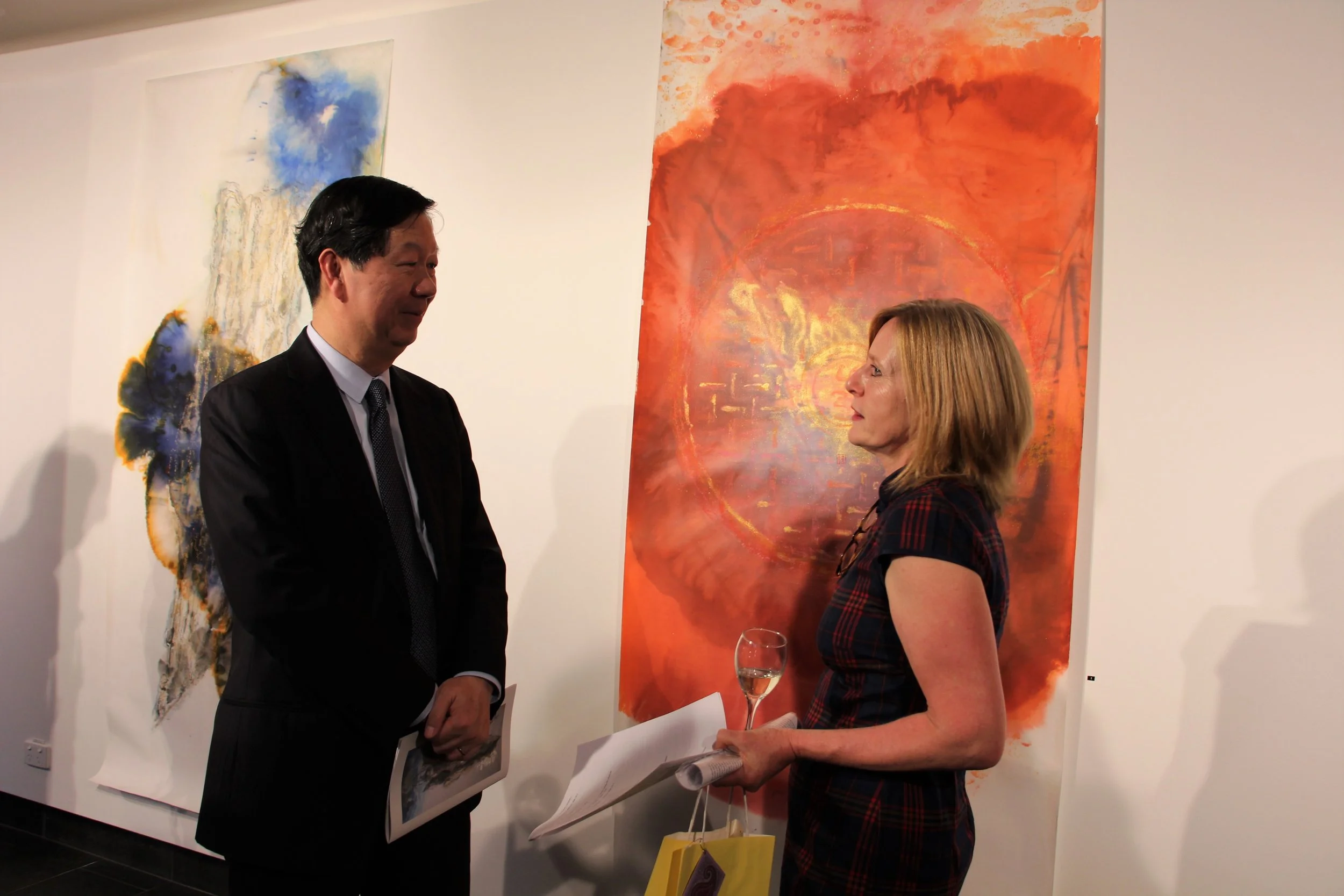 Taiwan Representative Elliot Charng talks with Dr Ella Whateley