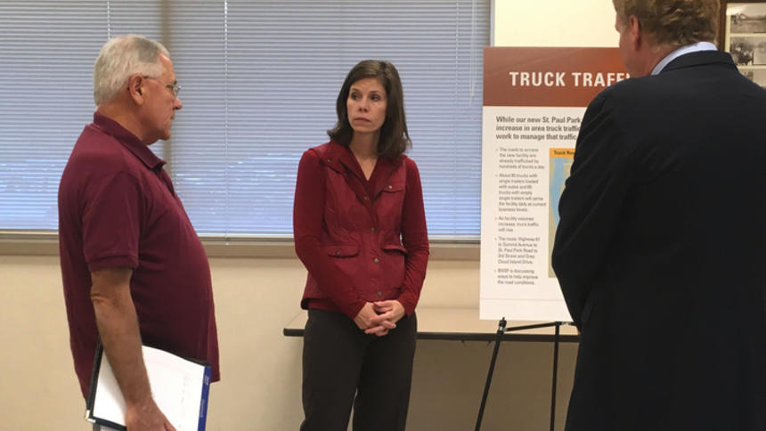 Amy McBeth (pictured) and other BNSF representatives spoke to residents at open houses this fall. (Bulletin file photo by Katie Nelson)