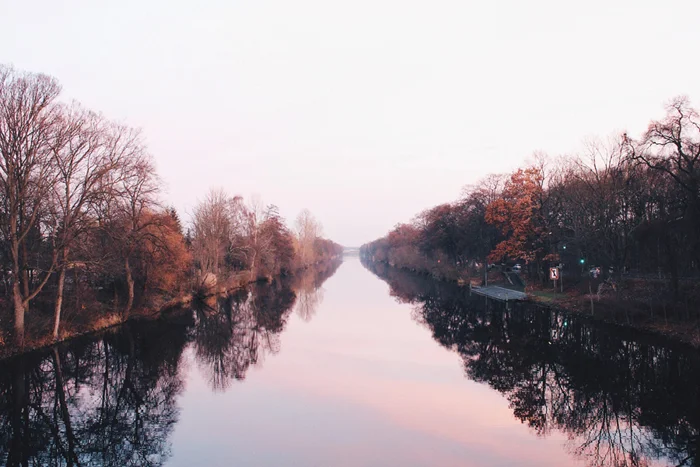 Crystal clear canal like a mirror
