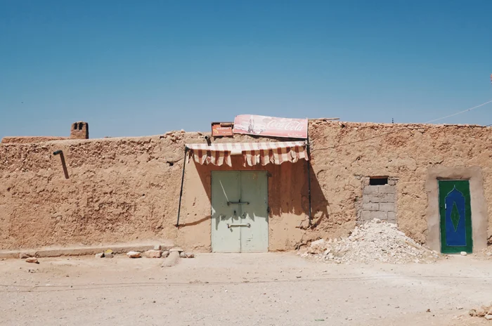 Corner store in Sahara desert