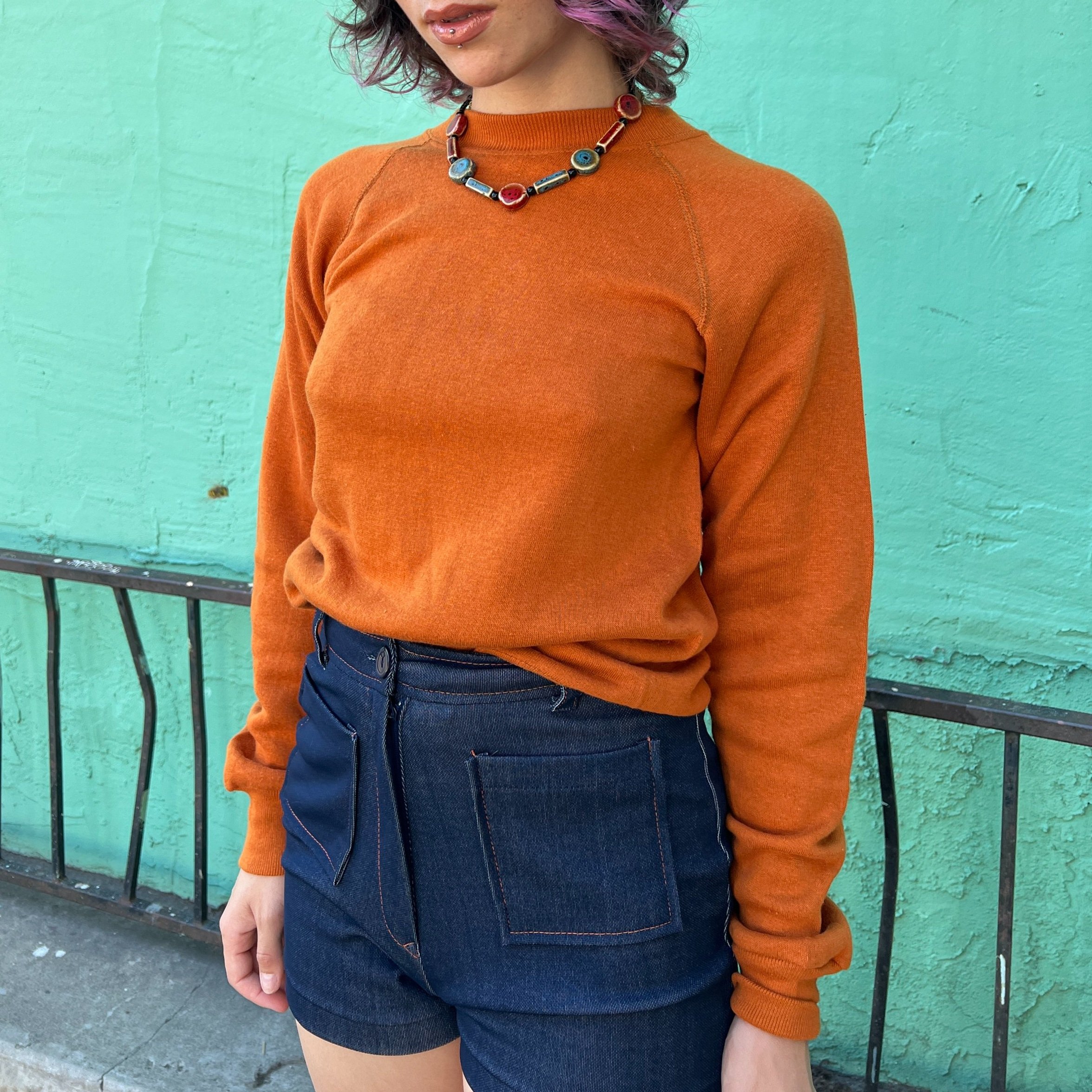70s Burnt Orange Sweatshirt — La Loupe Vintage