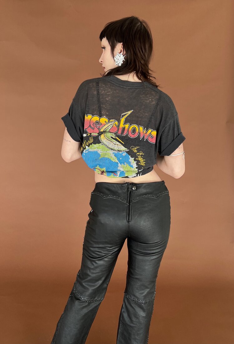 希少  1990s Vintage Leather Biker Pants