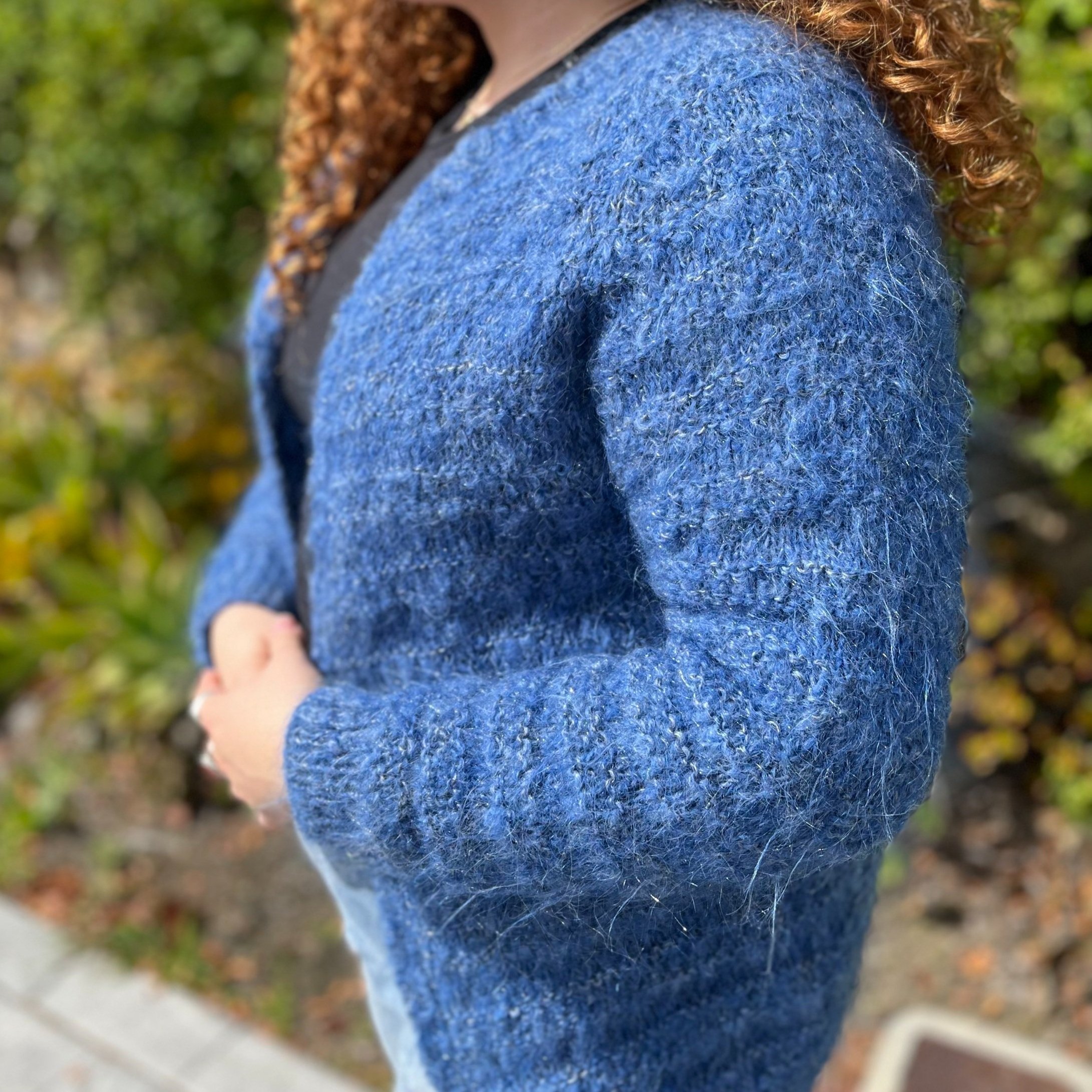 70s 80s Blue Mohair Sweater — La Loupe Vintage