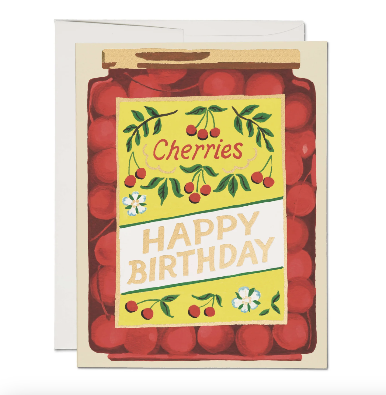 Jar of Cherries Greeting Card