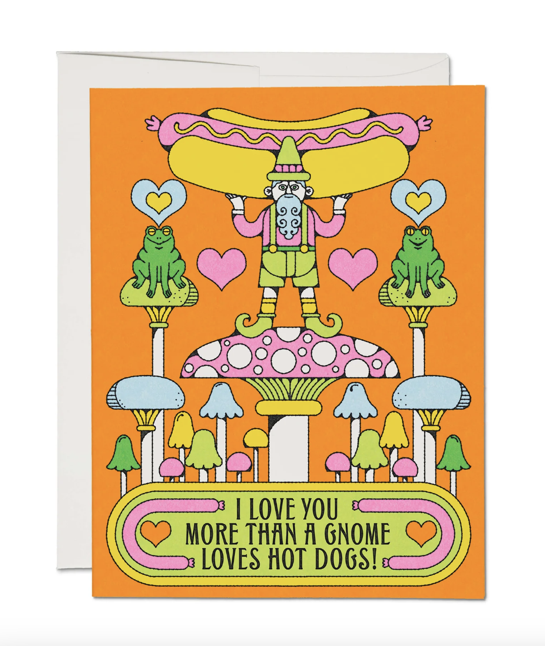 Gnomes Love Hot Dogs Greeting Card