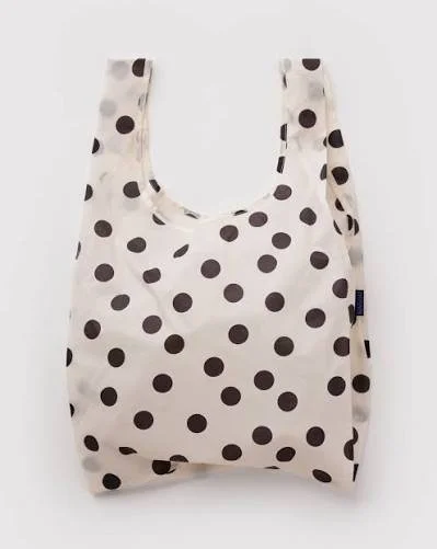 Cream + Black Polka Dot Reusable Baggu
