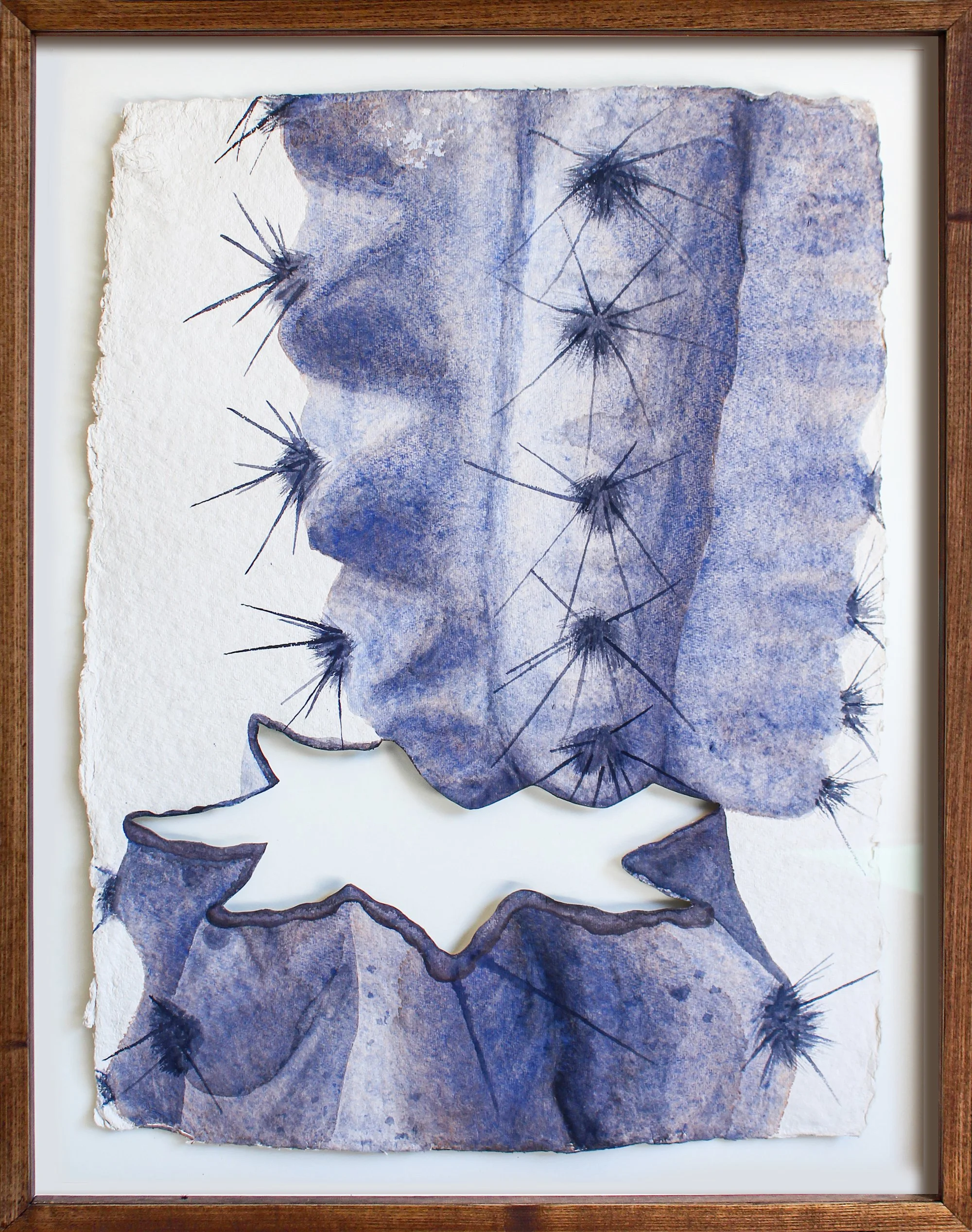 Sideways | 80cm x 60cm | Watercolour on handmade paper, cutouts
