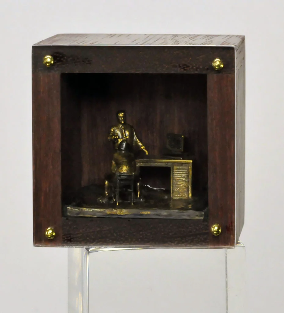 DAN SPAHN - Moline, IL Bill is Discovered cast bronze, wood, Plexiglas